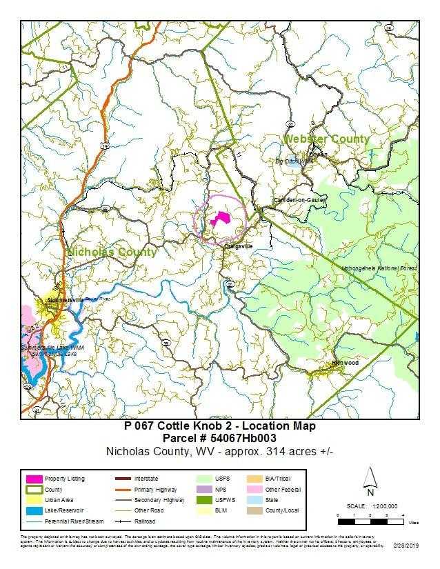 314.25 acres in Nicholas County, West Virginia