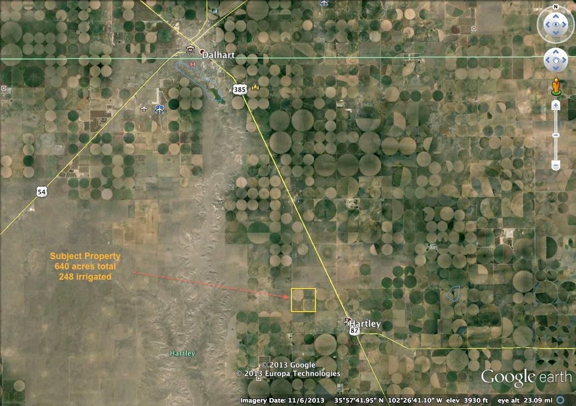 640 acres in Dallam County, Texas