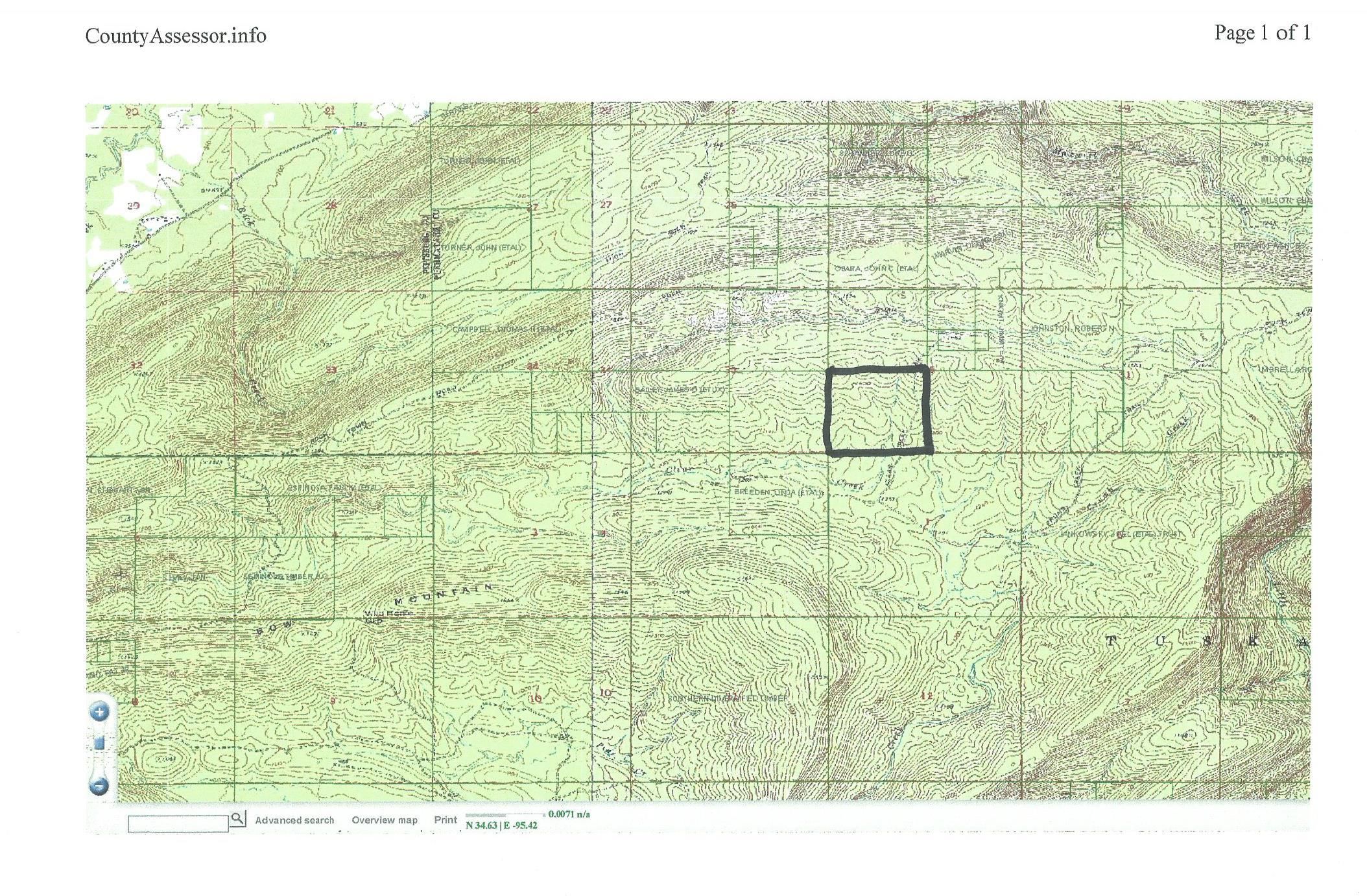 160 acres in Pushmataha County, Oklahoma