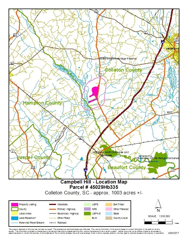 1,002.72 acres in Colleton County, South Carolina