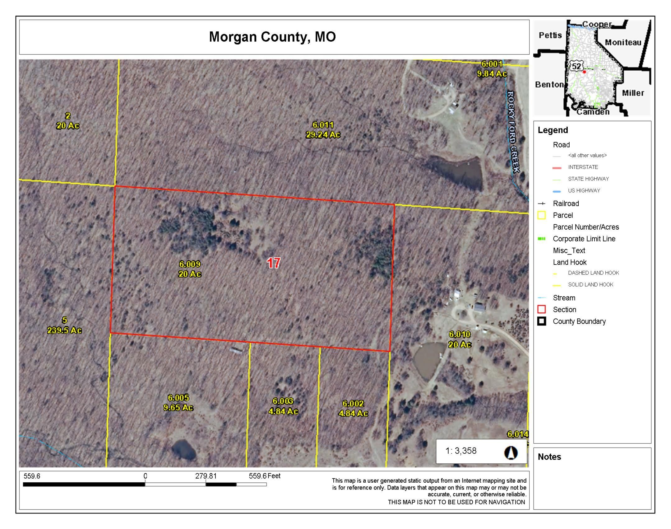 20 acres in County, Missouri
