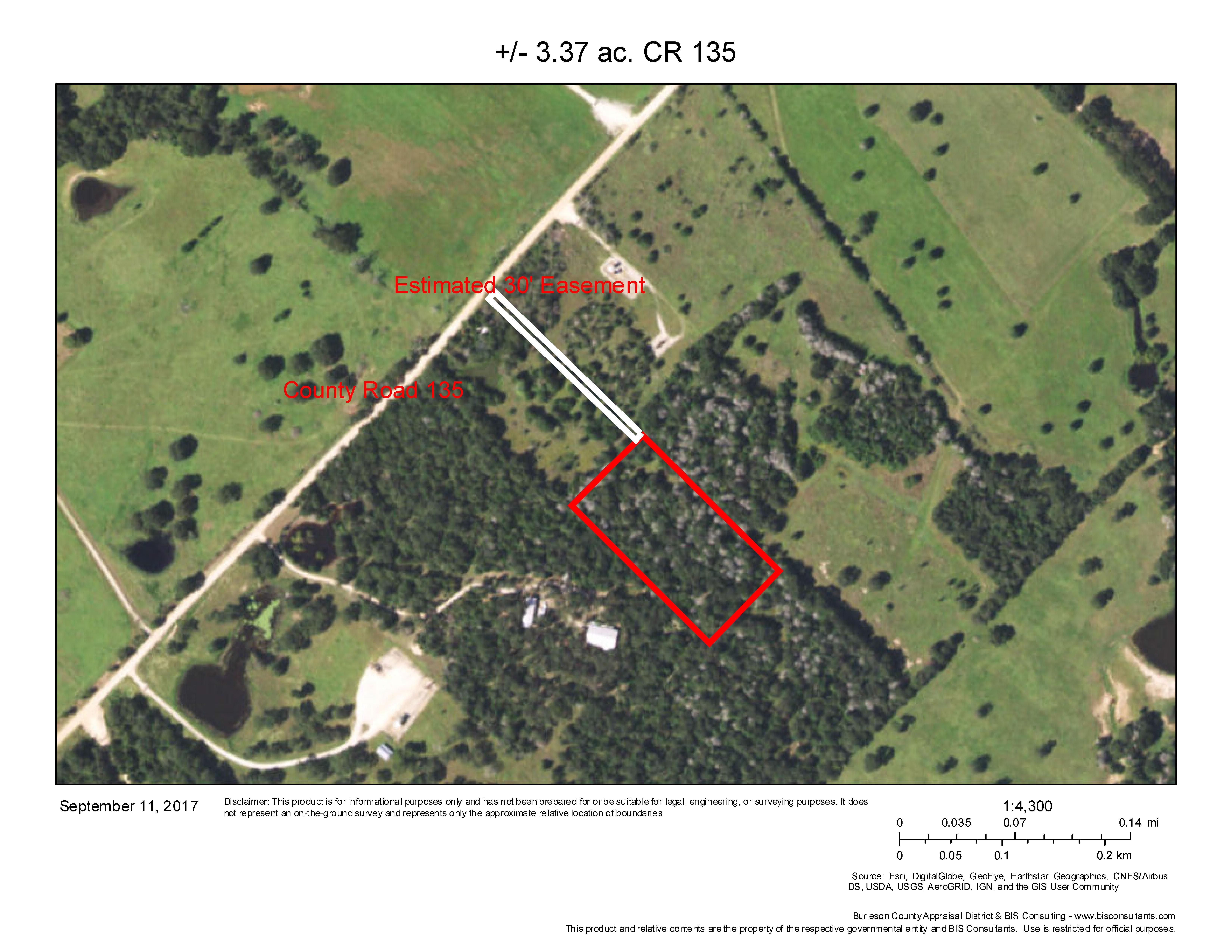 3.37 acres in Burleson County, Texas