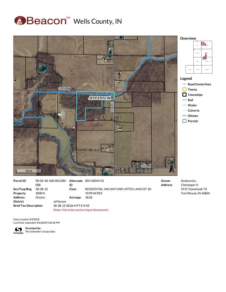 18.26 acres in Wells County, Indiana