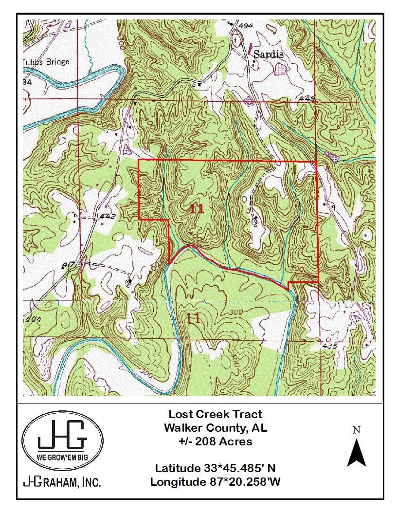 208 acres in Walker County, Alabama