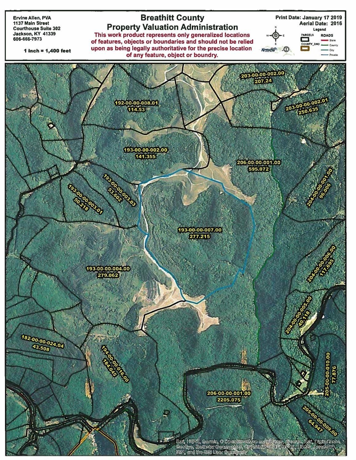 277 acres in Breathitt County, Kentucky