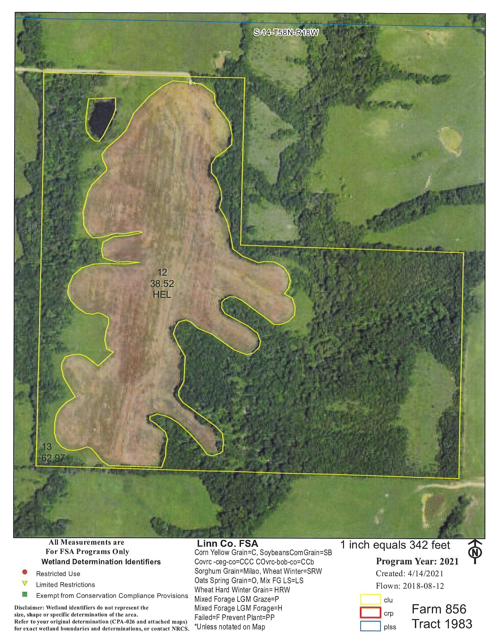100 acres in Linn County, Missouri