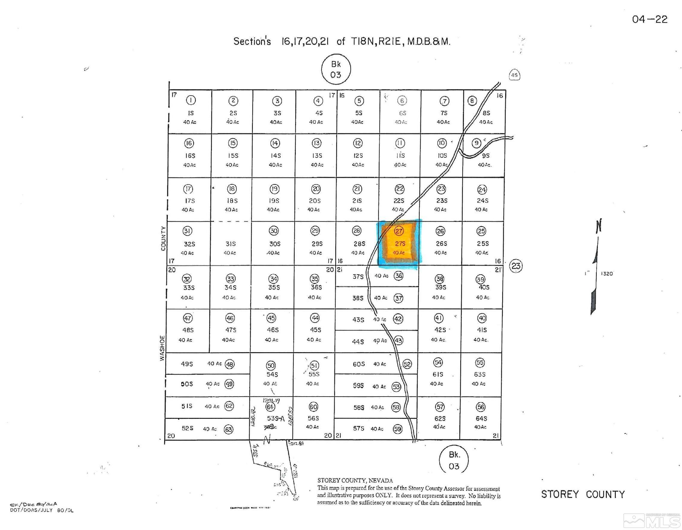 40 acres in Storey County, Nevada